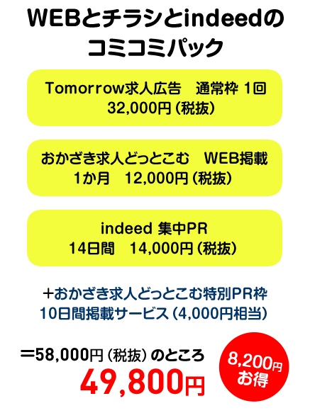 WEBとチラシとindeedのコミコミパック|スマホ